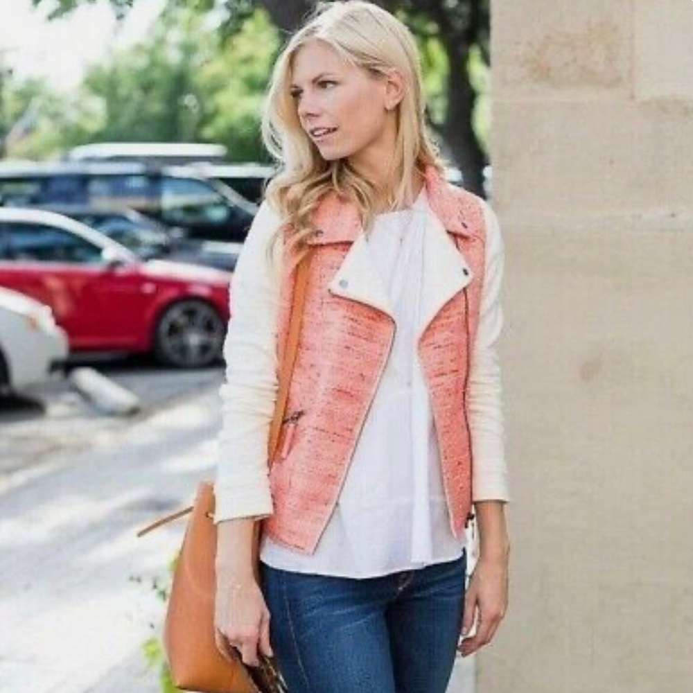 Anthropologie Elevenses Tweed Moto Jacket Size 6